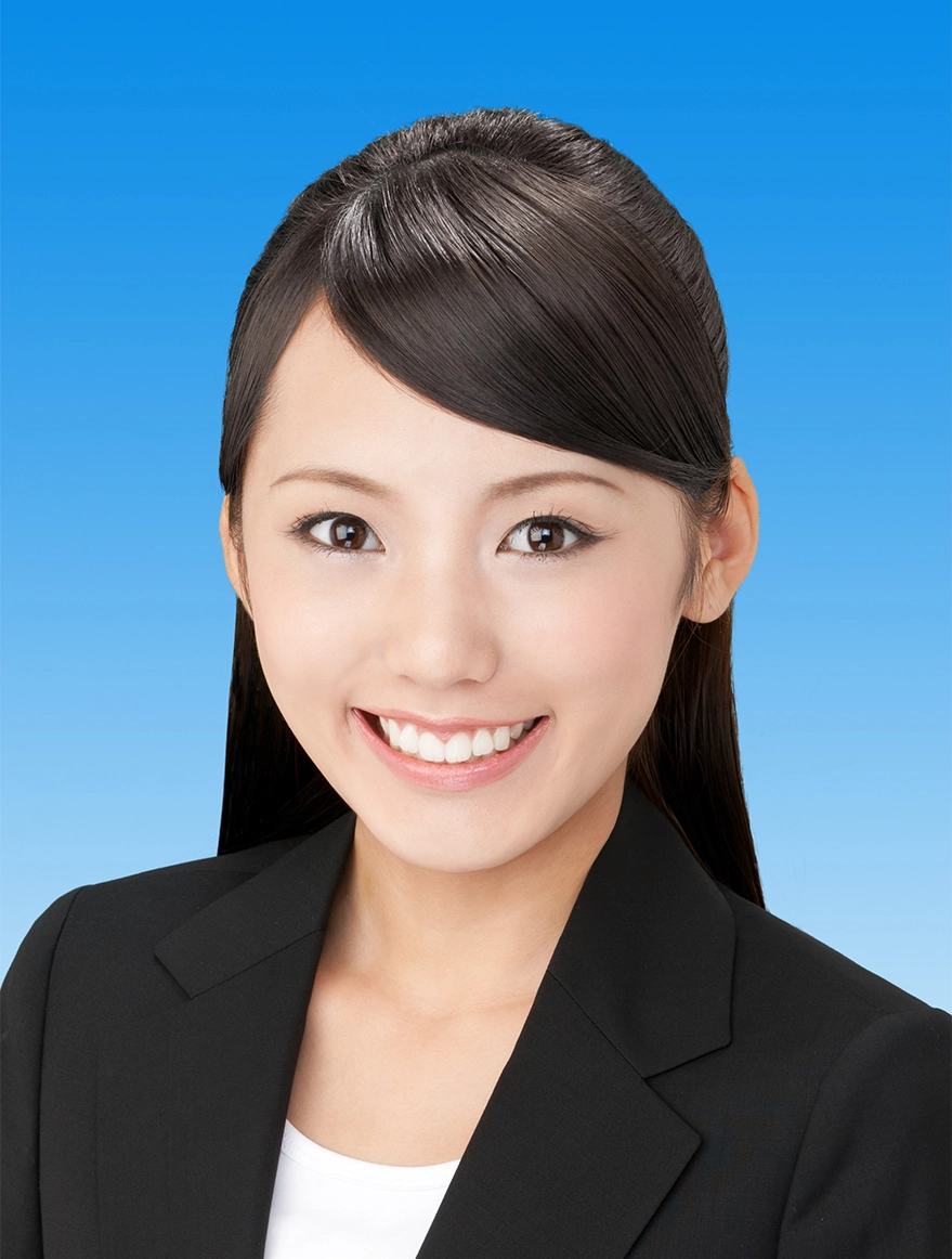 エアライン証明写真国内ハーフアップ